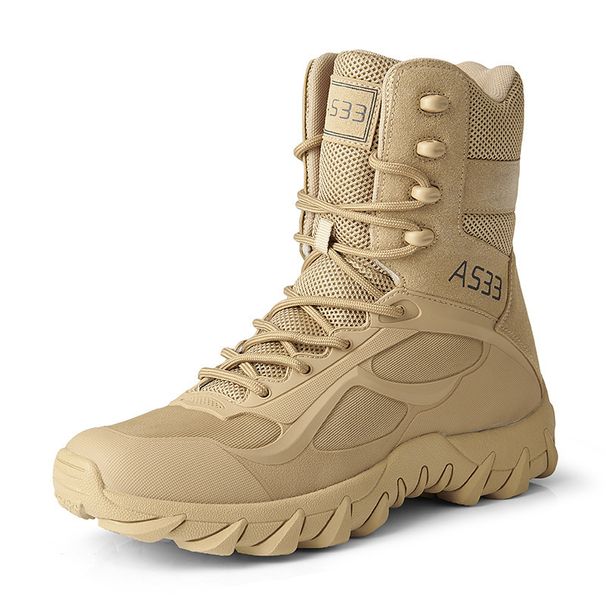 Men's Tactical Military Boots High Top Breathable Outdoor Combat Boots Durable Training Boots For Hiking & Running Special Forces Training Boots_vogvips.com