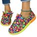 New Plus Size Shoes With Lace Up Color Low Top Shoe, Women's Graffiti Lazy Canvas Flat Sole Single Shoe_vogvips.com