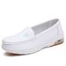 Genuine Leather White Nurses, Breathable And Non Tiring Comfortable Foot Cushion, Flat Bottom Hospital Women, Work Shoes_vogvips.com