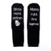 All-cotton mid-tube sports casual socks Creative socks sole letter glue floor socks_vogvips.com