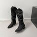 Suede Knight V Buckle Pointed Toe Slimming Slouch 2025 Autumn Winter Thick Heel High Tube Long Women Bare Boots_vogvips.com