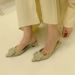 Baotou Sandals For Women 2024 New Summer Rhinestone Square Buckle Fairy Open Back French Style Thin High Heel Pointed_vogvips.com