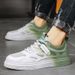 Euro Step Men's Summer Breathable Mesh Youth Casual Sneakers Lightweight Sports Soft Sole Height Increasing Gradient Color White_vogvips.com