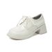 Comfortable Soft British Style Women's New Chunky Heel Single Shoes Spring Autumn Lace-up Patent Leather Versatile_vogvips.com