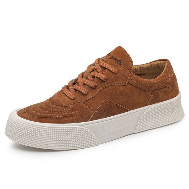Mens Sports And Leisure Shoes Thick Bottom Board Shoes Lace UpMen's Shoes_vogvips.com