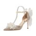 Women's Shoes Mid Heel Versatile Rhinestone Pumps For Wedding Party Shoes Versatile Rhinestone Sexy Backless Pearl & Rhinestone Butterfly Decor_vogvips.com