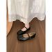2025 Autumn New Silver Square Head Shallow Mouth For Spring And Summer Gentle Fairy Flat Bottom Grandma Women's Single_vogvips.com