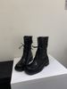 Chunky Heel French British Style Lace-up Martin Boots For Women 2025 Autumn New Model_vogvips.com