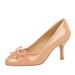 6682-2 French Retro Style Bowknot Stiletto High Heels Women Patent Leather Shiny Slip-On Round Toe Shallow Mouth Pumps_vogvips.com