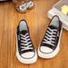 Women's 2025 New Round Toe Slip On Canvas Casual Shoes Soft Sole Comfortable Lazy Loafers_vogvips.com