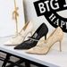 Women's Shoes Mesh Rhinestone Pearl Strappy High Heels Pointed Toe Low Cut Dress/Wedding Shoes Elegant Women's Shoes_vogvips.com