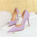 Women's Elegant Pointed Toe Stiletto Heel Dress Pumps With Side Cut-Out Design - Breathable & Stylish For Parties & Evening Events High Heels_vogvips.com