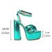 Summer European And American Plus Size Roman Sandals For Women 40-45 New Model Gold Chunky Ultra High Heel Women's Shoes_vogvips.com