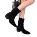 Pointed Toe Slouch For Women 2025 New High Short Chunky Heel Western Cowboy Riding Boots_vogvips.com