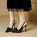 Comfortable Waterproof Platform High Heels, 2026 Summer New French Style Patent Leather Stiletto Pointed Toe Bow-tie Closed-toe Sa_vogvips.com