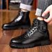 European Warm Series Men's Martin Autumn Winter Fleece Lined Warm Cotton Boots 2025 New High-top Middle-aged And Elderly Leather Shoes_vogvips.com