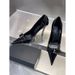 Women S Chic Black Patent Leather High Heels Pointed Toe Pumps With Metallic Buckle For Style Stiletto Heel Elegant_vogvips.com