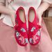 Morning Glory Flower Round Head Spring And Autumn Women's Single Canvas Embroidered Cloth Shoes_vogvips.com