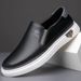 2026 Spring And Autumn New Men's Casual Leather Shoes, Leather, Soft Sole, Slip-On Loafers, White Shoes 365_vogvips.com