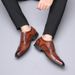 Euro Step Large Size Summer Autumn New British Brogue Carved Business Leather Shoes Men's Korean Version Hairstylist Trendy Casual_vogvips.com