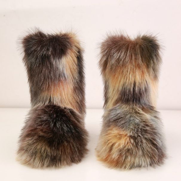 Women's Shoes Manufacturers wholesale spring new tie dyed suede snow boots autumn and winter women's outdoor fur boots_vogvips.com