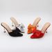 Women's Shoes Sexy Pointed Toe Bow Stiletto Sandals, Simple Solid Color Plus Size Women's Shoes For Wearing Outside._vogvips.com