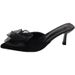 Bowknot Closed-Toe Mules For Women 2025 Spring/Summer New European And American Sexy Stiletto Heel Plus Size_vogvips.com