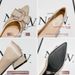 Pointed-toe 2025 New French Style High-end Chunky Heel With Rhinestones, Shallow Cut, Elegant Bowknot,_vogvips.com