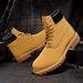 European Warm Series Martin British Style Workwear Couple Desert High-top Shoes Yellow Men's Short Boots_vogvips.com