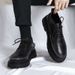 Euro Step Men's Leather Brogue British Style Suit Thick Sole Height Increasing Black Youth Business Formal Wedding Groom Shoes_vogvips.com