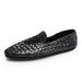 Euro Step Lazy Knitted Loafers For Men, Slip-On Genuine Leather Casual Loafers, Fashionable Lightweight Trendy Shoes, Summer 2025_vogvips.com