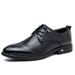 Euro Step 【】Business Formal Genuine Leather Casual Breathable Men's Brogue British Korean Style Groom Wedding Shoes_vogvips.com