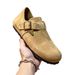 26ss Women Genuine For Leather Outdoor Wear Spring Summer Thick Sole Closed Toe Slip-On Lazy Single Shoe_vogvips.com