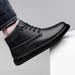 Men's Genuine Leather High-top Boots With Fleece Lining, Warm Real Wool, Cotton Casual Short Cowhide Boots, Large Size_vogvips.com
