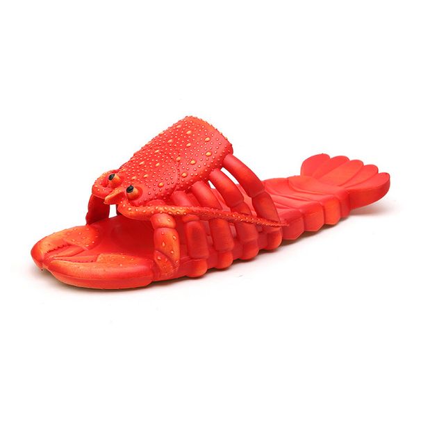 Summer Fashion Men's And Women's Cool Slippers Lobster Slippers Funny Little Dragon Beach Slippers_vogvips.com