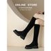 Suede Stretch Slim 2024 New Over-the-Knee Long For Women Thick Sole Plus Size Slip-On Riding Boots_vogvips.com