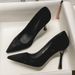 MTX Black Versatile High Heels 2025 New Style Thin Heel Niche Design Comfortable Pointed Toe Professional Single Shoes For_vogvips.com