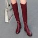 Plus Size Long 41-43 Flat Low Heel Riding High Tube Over-the-Knee Boots For Women Slim Fit_vogvips.com