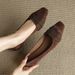 Spring Summer Chunky Heel Genuine Leather Shallow Women's Fashionable And Versatile Square Toe All-season Single Shoes,_vogvips.com