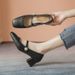 Single Shoes Women's Middle Heel Mary Square Head Jane Shoes Light Mouth Skirt Single Shoes High Heels Leather Shoes_vogvips.com