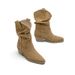 Genuine Leather Pointed Toe Martin 2025 Autumn Winter New Style Wrinkled Slouch Western Short Melard High Heel Riding_vogvips.com
