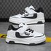 2025 Four Seasons Children's White Sports Shoes, Soft Soled, Boys' Students' Low Cut Board Shoes_vogvips.com
