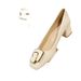 French Beige Thick Heel High Heels Women's Summer 2025 New Style Temperament Toe Shallow Mouth Square Buckle Commuting_vogvips.com