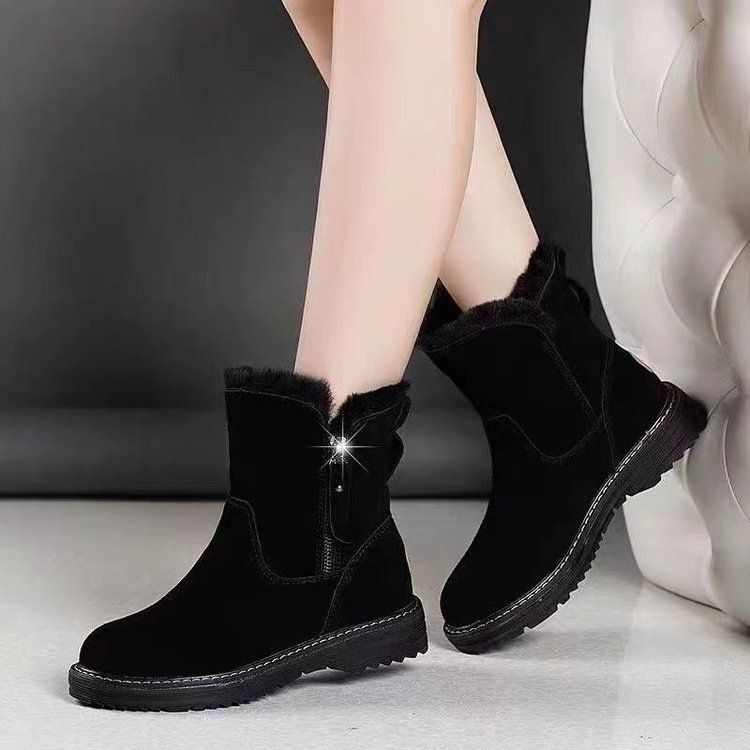 Northeast Cold-Proof Snow For Women 2024 New Winter Fleece-Lined Warm Martin Thickened Boots Cotton Shoes Non-Slip_vogvips.com
