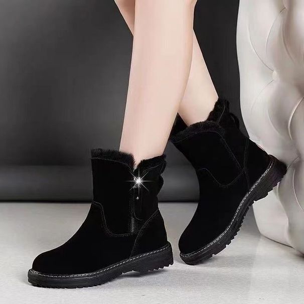 Northeast Cold-Proof Snow For Women 2024 New Winter Fleece-Lined Warm Martin Thickened Boots Cotton Shoes Non-Slip_vogvips.com
