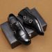 Men's Classic Formal Leather Oxford Shoes With Buckle Closure - Black & Brown Dress Shoes For Business, Wedding & Special Occasions_vogvips.com