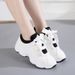 Women's Shoes New Korean Version Platform Sneakers Women's Lace-up Comfortable And Breathable Trend Lightweight Casual Dad Shoes_vogvips.com