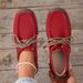 Women's Plus Size Flat Lace-Up Loafers Comfortable Casual Shoes Spring_vogvips.com