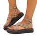 New High Sense Platform Women's Shoes Leopard Print Cross Toe Sandals_vogvips.com