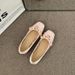 Flat Ballet Lace-Up Single For Women 2025 Autumn Winter Bow Mary Jane Loafers Granny Boat Shoes_vogvips.com